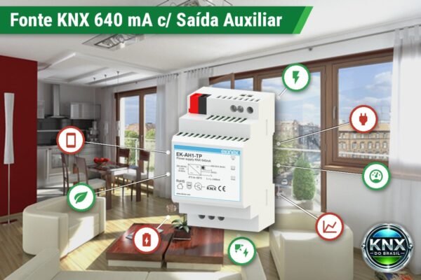 Fonte de Alimentação KNX com Saída Auxiliar 30 VDC – 640 mA Fonte de Alimentação KNX com Saída Auxiliar 30 VDC – 640 mA