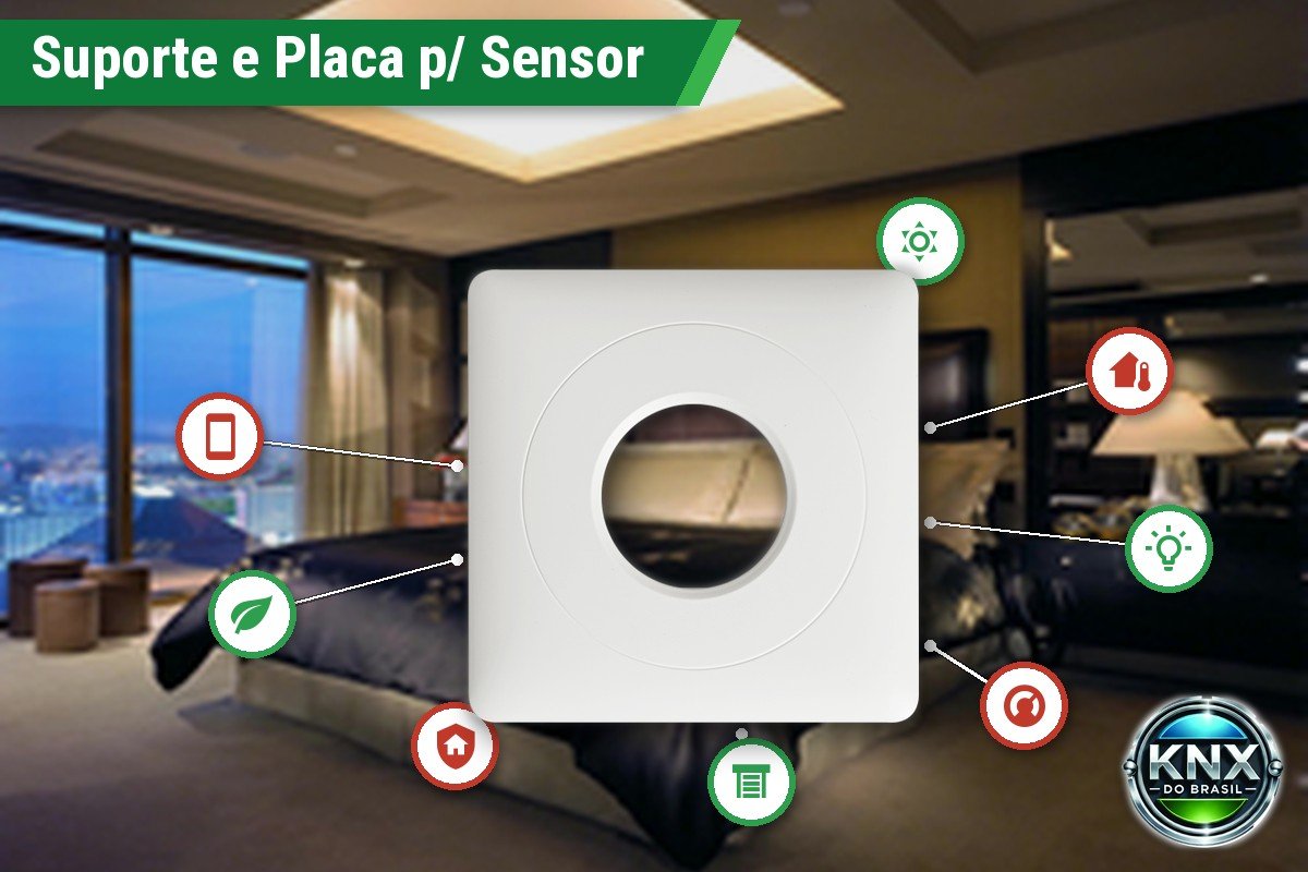 Suporte e Placa para Caixa de Embutir do Sensor EK-SG2-TP-M – Branco