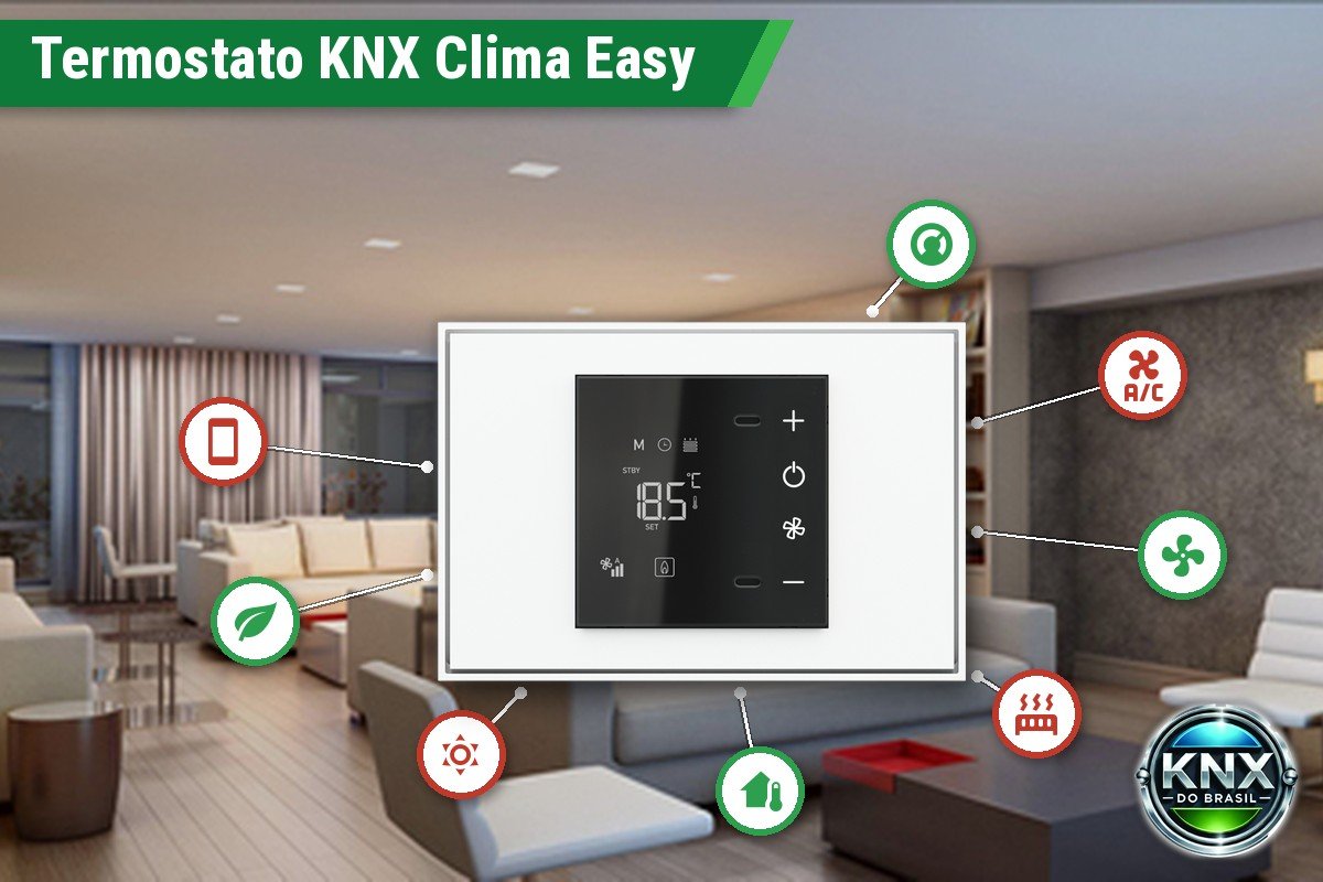 Termostato Clima Easy com Temperatura, Umidade Relativa e Controle VRF