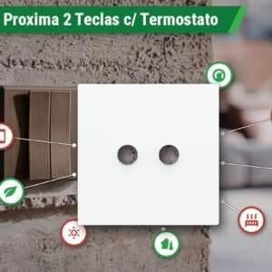 Botoeira KNX com Termostato 2 Teclas Série Proxima – LED RGB