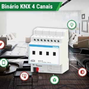 Atuador de Saída Binária KNX 4 Canais