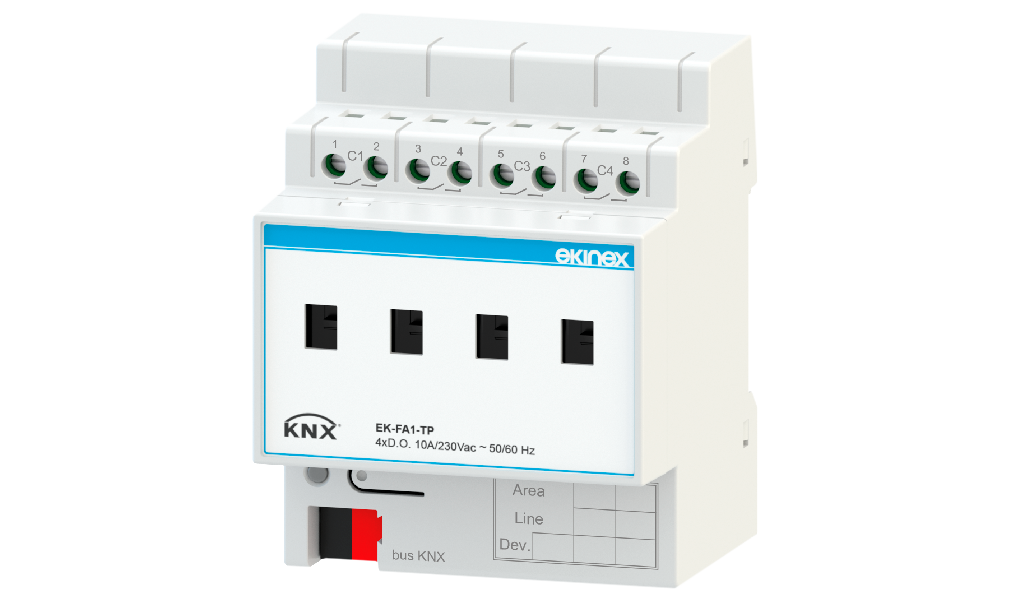 Atuador de Saída Binária KNX 4 Canais