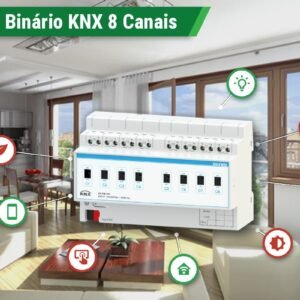 Atuador de Saída Binária KNX 8 Canais