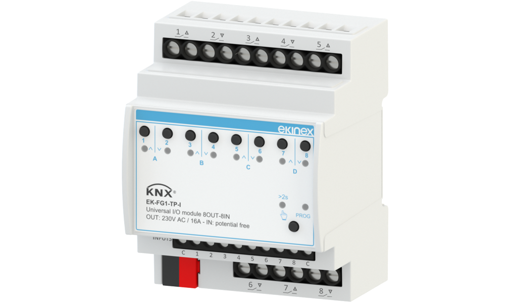 Módulo de E/S Universal KNX 8 Saídas / 8 Entradas Série AEVO