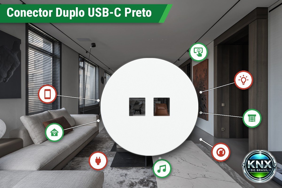 Conector Duplo USB-C – Preto
