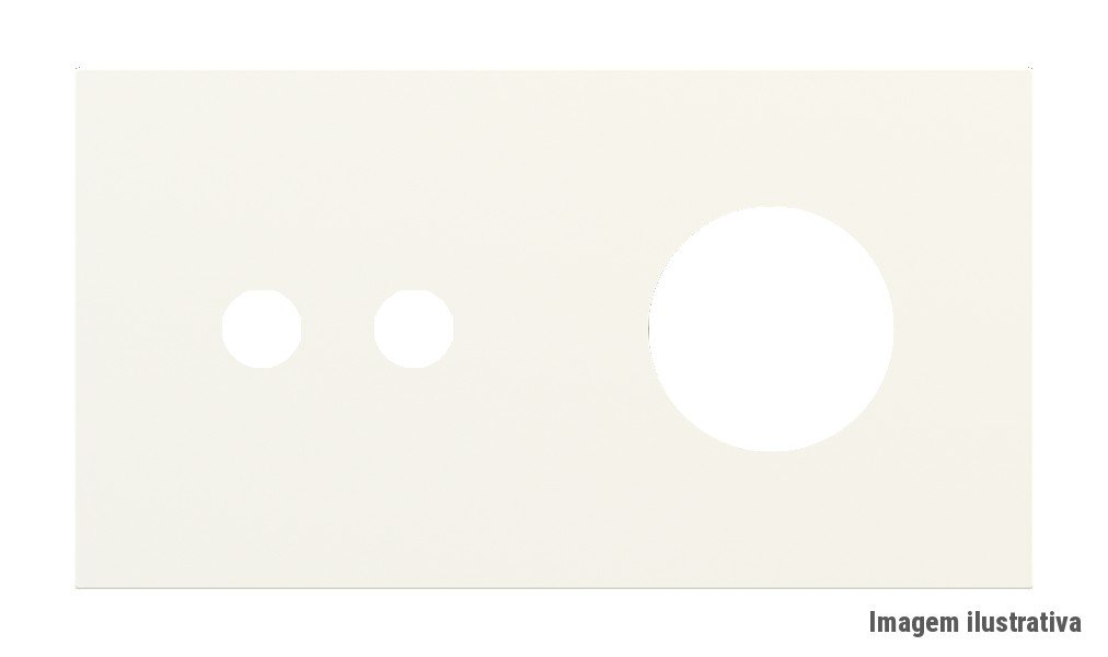 Placa Proxima Personalizada – Botoeira 2T + Tomada Schuko/FR/IL – Metal Branco Quente