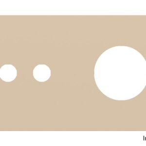 Placa Proxima Personalizada – Botoeira 2T + Tomada Schuko/FR/IL – Metal Bege Luxor