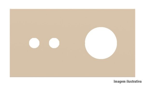 Placa Proxima Personalizada – Botoeira 2T + Tomada Schuko/FR/IL – Metal Bege Luxor