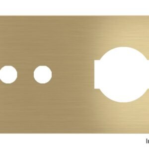 Placa Proxima Personalizada – Botoeira 2T + Tomada IT UNEL – Metal Latão