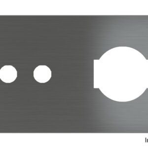 Placa Proxima Personalizada – Botoeira 2T + Tomada IT UNEL – Metal Quantum Carbon