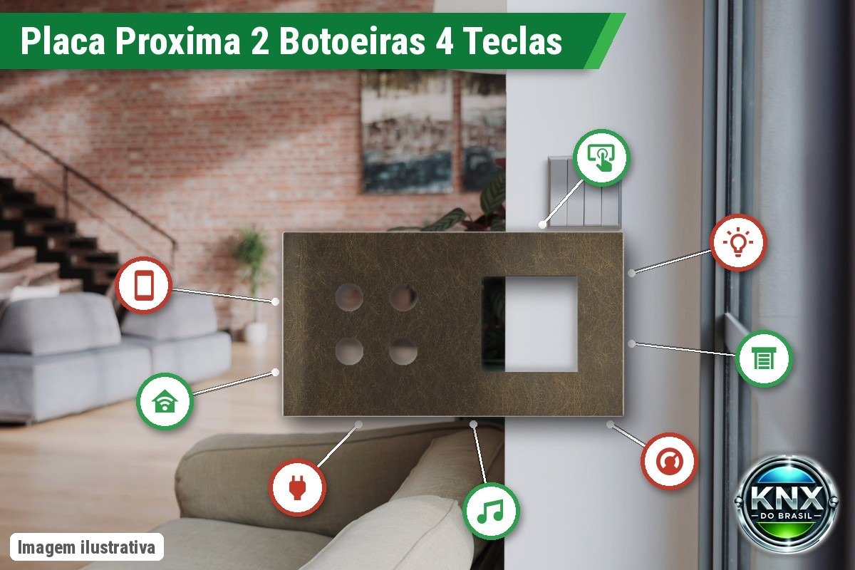 Placa Magnética Proxima 2 Postos – 2 Botoeiras de 4 Teclas