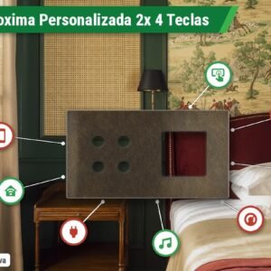 Placa Proxima Personalizada – 2 Botoeiras 4T – Metal Latão