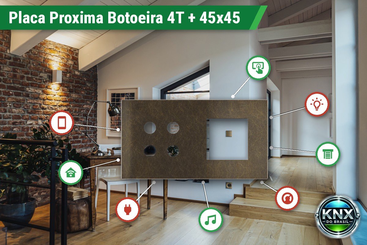 Placa Magnética Proxima 2 Postos – Botoeira 4 Teclas + Janela 45x45 mm