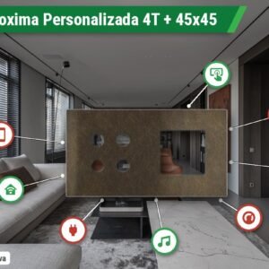 Placa Proxima Personalizada – Botoeira 4T + Janela 45x45 – Metal Bronze Corked