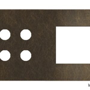 Placa Proxima Personalizada – Botoeira 4T + Janela 45x45 – Metal Bronze Corked