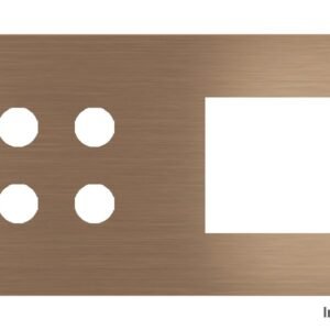 Placa Proxima Personalizada – Botoeira 4T + Janela 45x45 – Metal Dark Chocolate