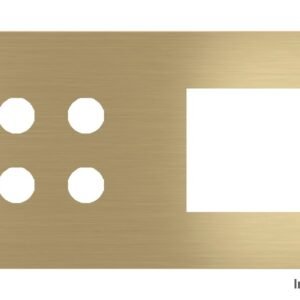 Placa Proxima Personalizada – Botoeira 4T + Janela 45x45 – Metal Latão