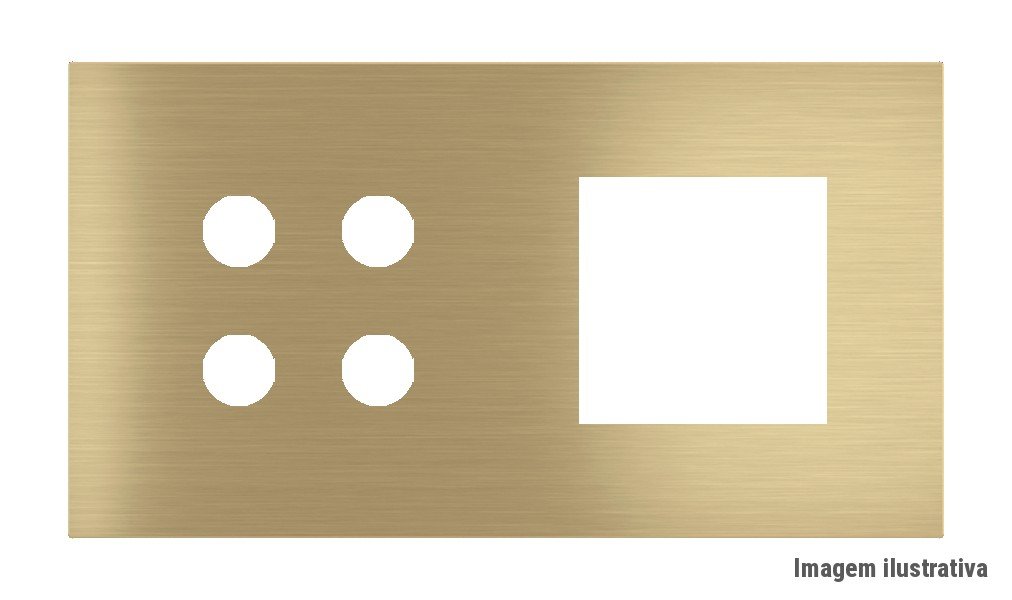 Placa Proxima Personalizada – Botoeira 4T + Janela 45×45 – Metal Latão