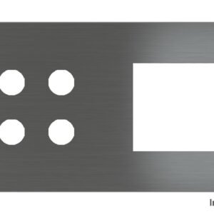 Placa Proxima Personalizada – Botoeira 4T + Janela 45x45 – Metal Quantum Carbon