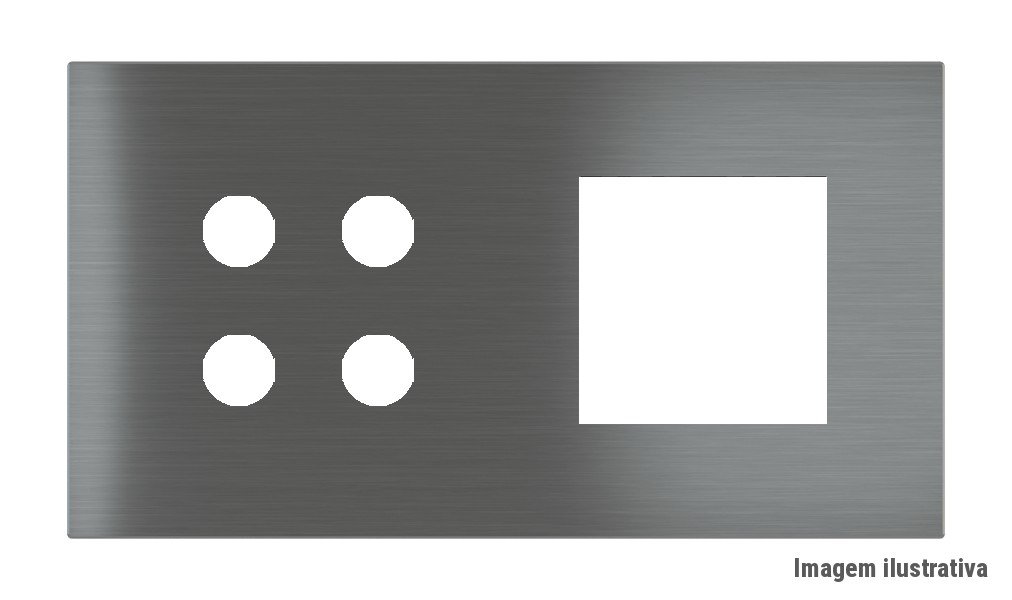Placa Proxima Personalizada – Botoeira 4T + Janela 45×45 – Metal Quantum Carbon