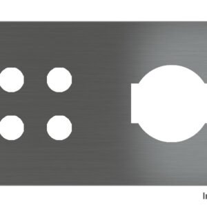 Placa Proxima Personalizada – Botoeira 4T + Tomada IT UNEL – Metal Quantum Carbon