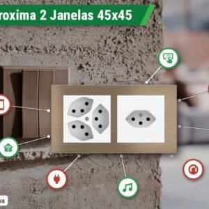 Placa Magnética Proxima 2 Postos – 2 Janelas 45x45 mm