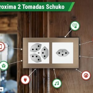 Placa Magnética Proxima 2 Postos – 2 Tomadas Schuko/Francesa/Israelense