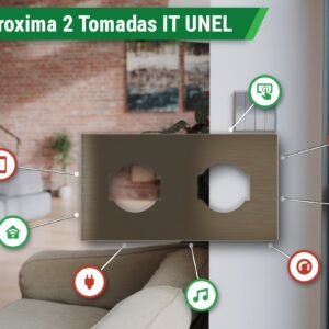Placa Magnética Proxima 2 Postos – 2 Tomadas IT UNEL