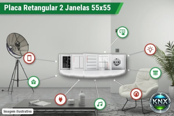 Placa Retangular 71 (80x151) 2 Janelas (55x55 + 55x55) – Form/Flank/NF