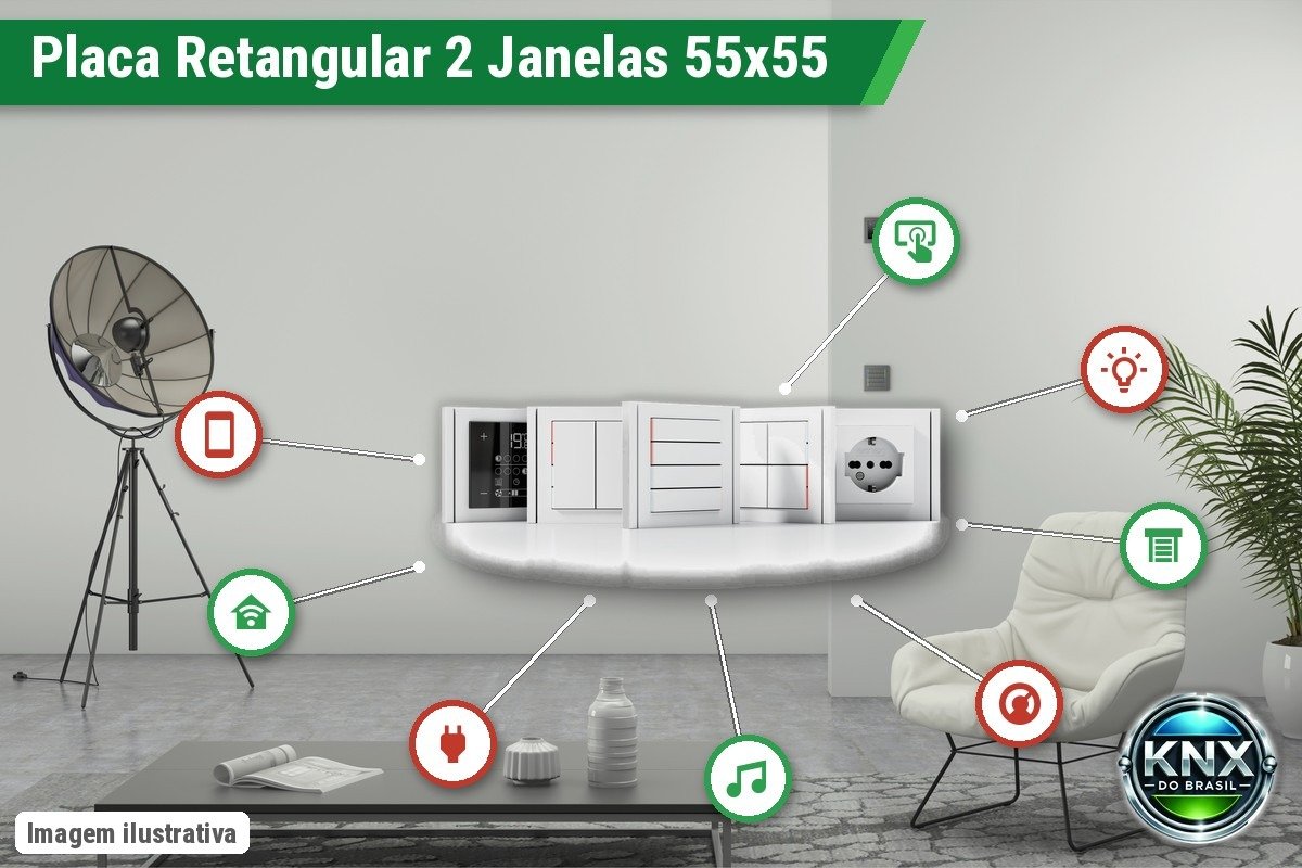 Placa Retangular 71 (80x151) 2 Janelas (55x55 + 55x55) – Form/Flank/NF