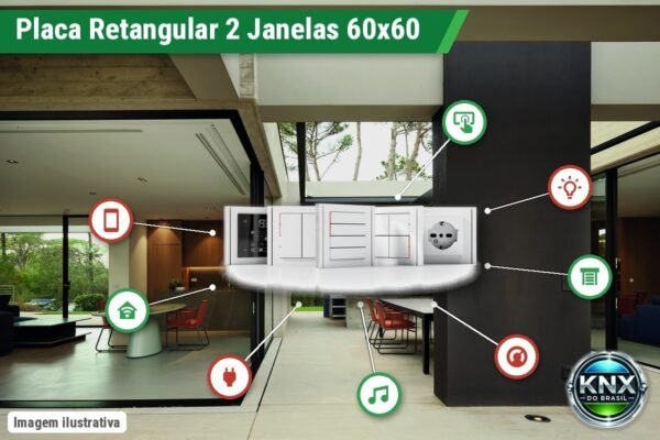 Placa Retangular 71 (80x151) 2 Janelas (60x60 + 60x60) – Form/Flank/NF
