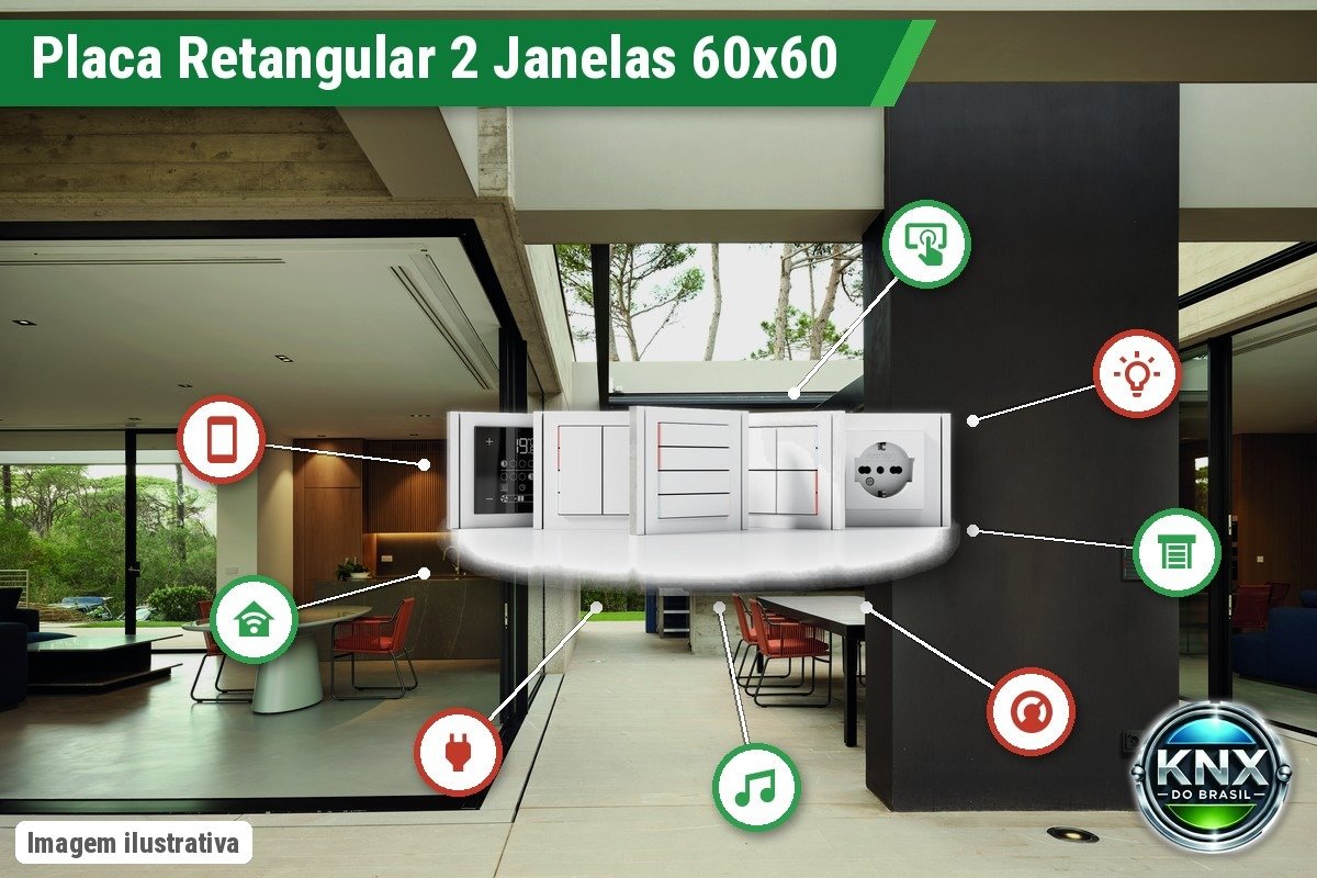 Placa Retangular 71 (80x151) 2 Janelas (60x60 + 60x60) – Form/Flank/NF