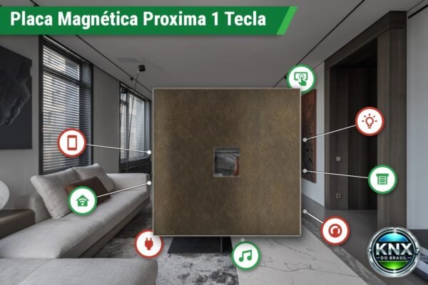 Placa Magnética Quadrada Proxima Metal para Botoeira 1 Tecla