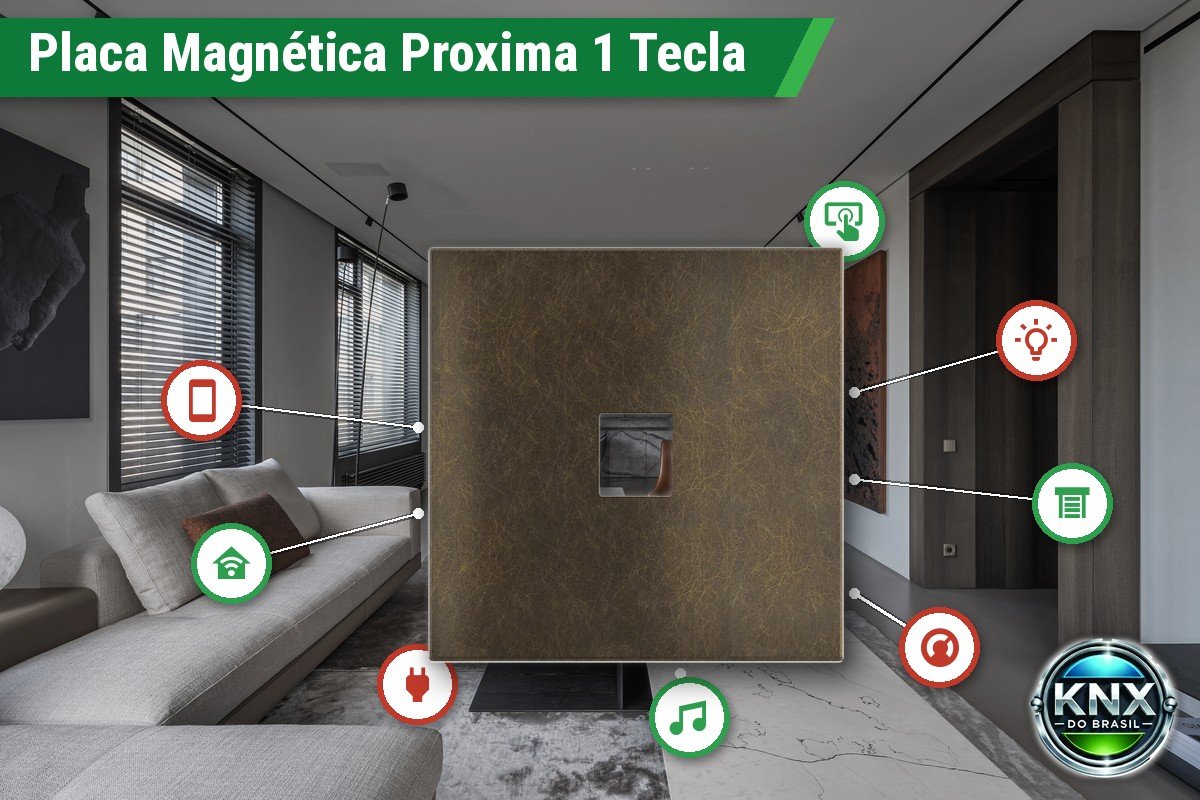 Placa Magnética Quadrada Proxima Metal para Botoeira 1 Tecla