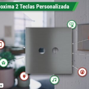 Placa Magnética Proxima Metal Personalizada – Botoeira 2 Teclas – Branco Puro