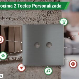 Placa Magnética Proxima Metal Personalizada – Botoeira 2 Teclas – Latão
