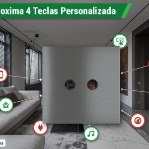 Placa Magnética Proxima Metal Personalizada – Botoeira 4 Teclas – Preto Fosco