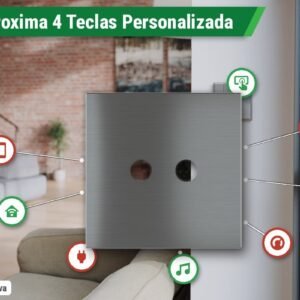 Placa Magnética Proxima Metal Personalizada – Botoeira 4 Teclas – Latão