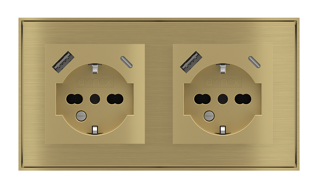 Tomada Padrão Italiano (IT) com USB A-C 55×55 mm