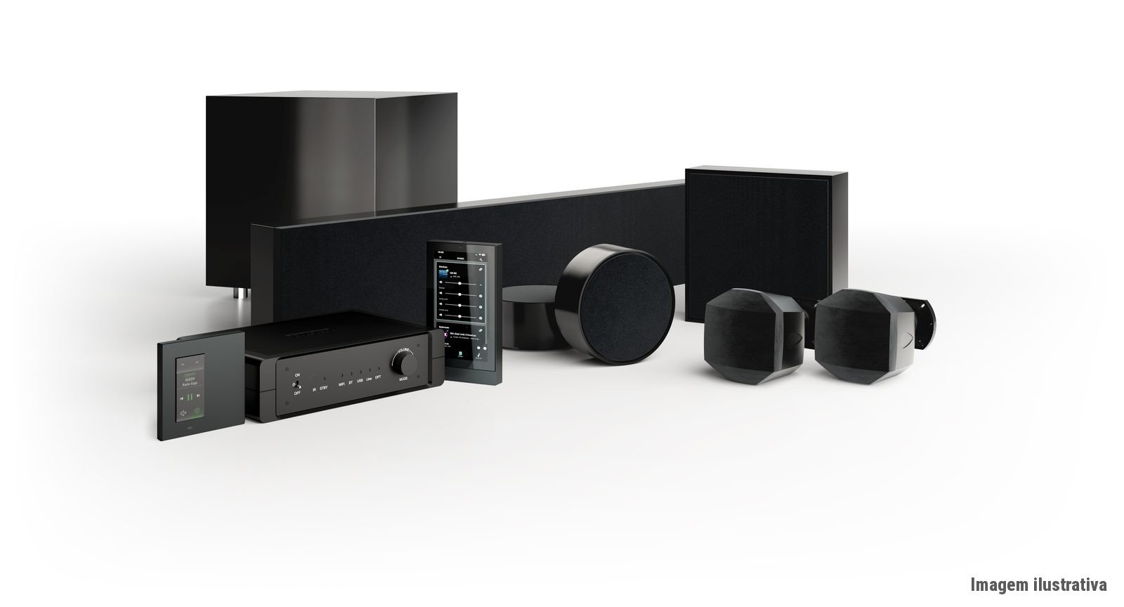 Caixa Acústica de Parede R20W 65W 50Hz–21kHz – Laqueada Branca, Tela Branca