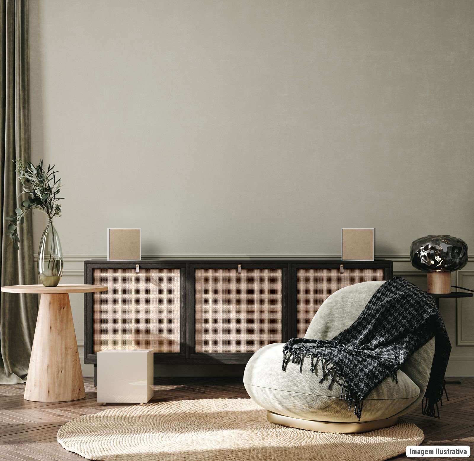Caixa Acústica de Parede R20W 65W 50Hz–21kHz – Laqueada Preta, Tela Preta