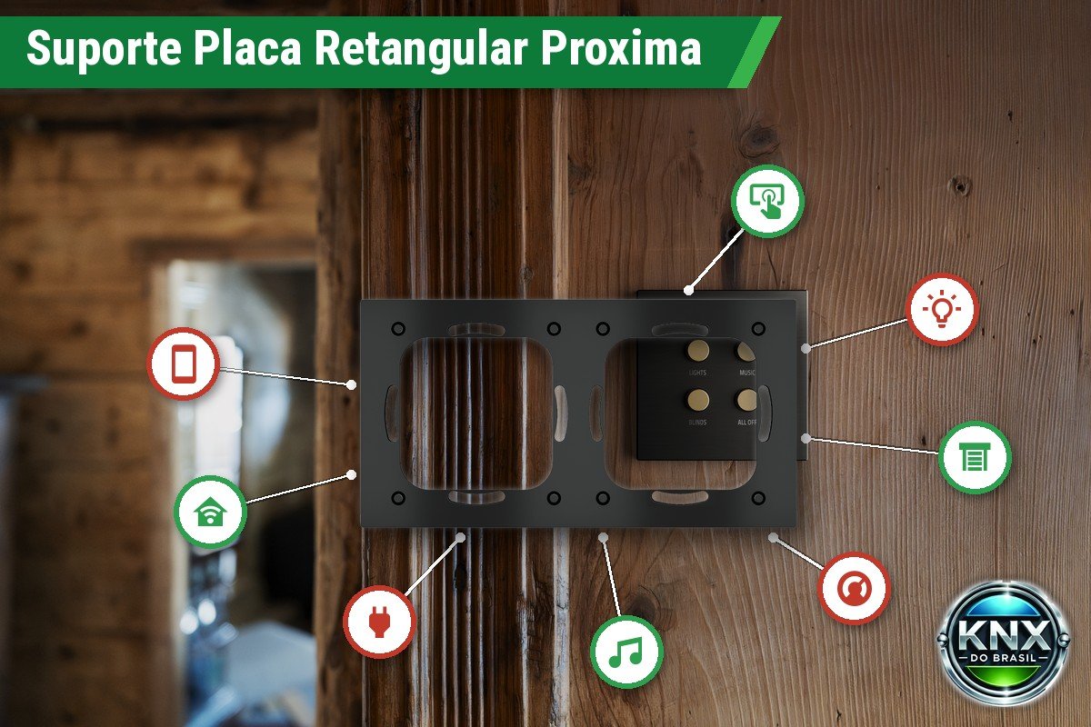 Suporte Plástico Adicional p/ Placa Magnética Retangular Proxima em Caixas Redondas