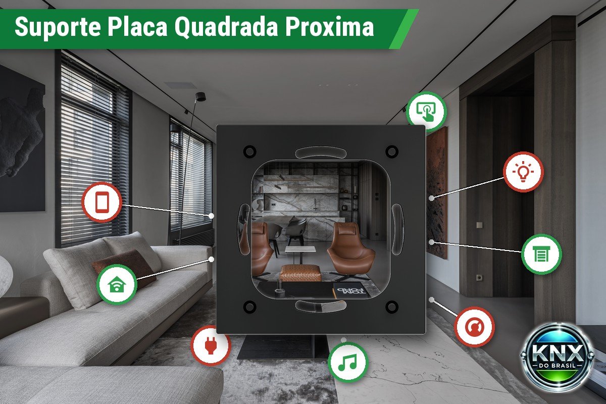 Suporte Plástico Adicional p/ Placa Magnética Quadrada Proxima em Caixas Redondas