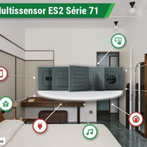 Cover Multissensor ES2 com Símbolos Série 71 (60x60) – Fenix NTM Bege Luxor