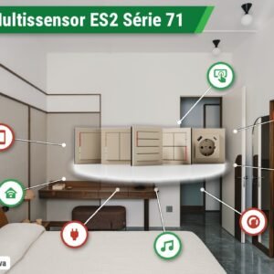 Cover Multissensor ES2 com Símbolos Série 71 (60x60) – Fenix NTM Preto Ingo