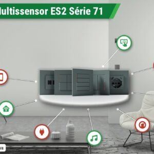 Cover Multissensor ES2 com Símbolos Série 71 (60x60) – Metal Titânio